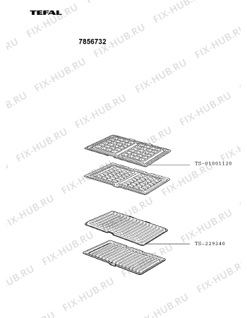 Взрыв-схема вафельницы (бутербродницы) Tefal 7856732 - Схема узла 78567ADE.__2