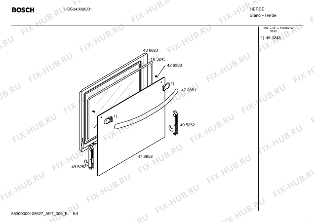 Взрыв-схема плиты (духовки) Bosch HSS343026 - Схема узла 04