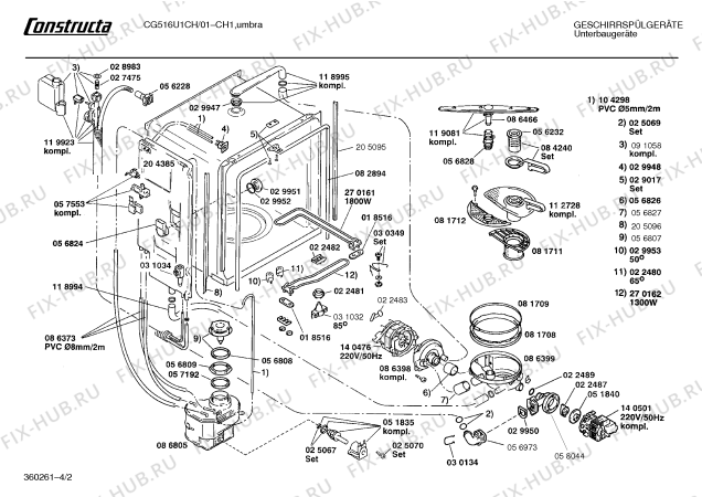 Взрыв-схема посудомоечной машины Constructa CG516U1CH - Схема узла 02
