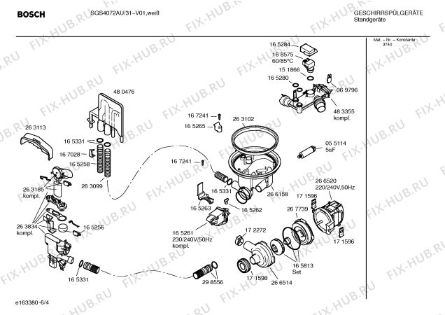 Взрыв-схема посудомоечной машины Bosch SGS4072AU - Схема узла 04