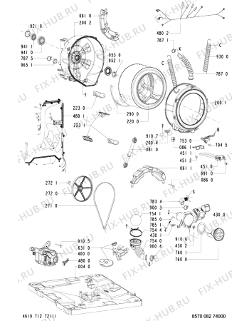 Взрыв-схема стиральной машины Whirlpool AWM 8900-ROK - Схема узла