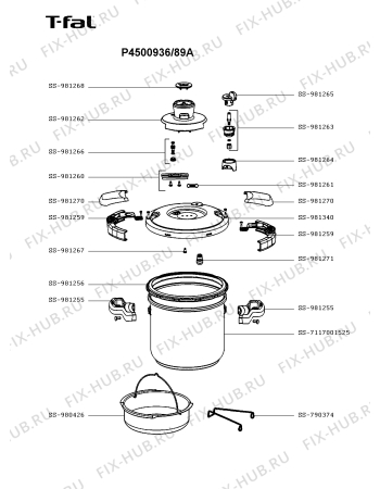 Схема №1 P4500936/89A с изображением Котелка Seb SS-7117001525