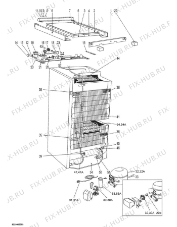 Взрыв-схема холодильника Faure FFU325WO - Схема узла Electrical equipment 268