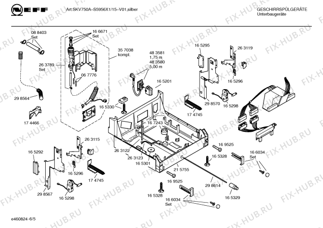 Взрыв-схема посудомоечной машины Neff S5956X1 SKV750A - Схема узла 05