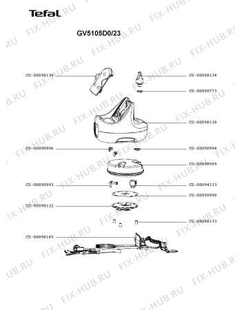 Взрыв-схема утюга (парогенератора) Tefal GV5105D0/23 - Схема узла OP002940.0P3