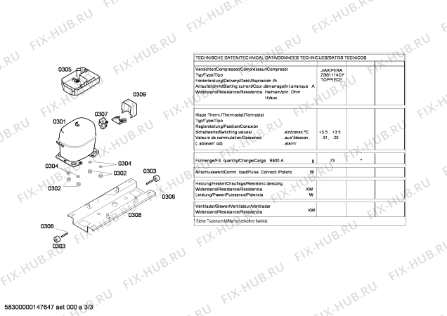 Взрыв-схема холодильника Bosch KGV33X60GB - Схема узла 03