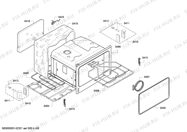 Схема №7 U17M72S0GB с изображением Каталитическая панель для плиты (духовки) Bosch 00675415