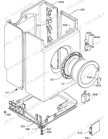 Взрыв-схема стиральной машины Zanussi FL1083 AMIE - Схема узла Cabinet + armatures