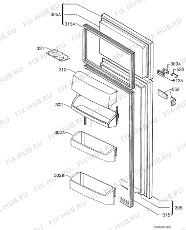 Взрыв-схема холодильника Aeg SD41240-4I - Схема узла Door 003