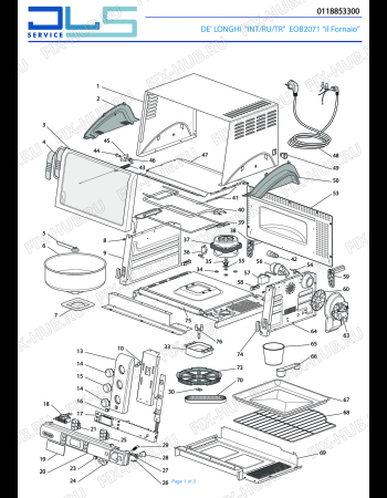Схема №1 PANGOURMET EOB2071 с изображением Терморегулятор для духового шкафа DELONGHI 5311811581