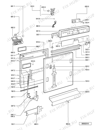 Схема №2 GSI 6321 C-WS с изображением Панель для посудомоечной машины Whirlpool 481245371411