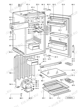 Схема №1 EK 158 P с изображением Дверца для холодильной камеры Whirlpool 481244028876