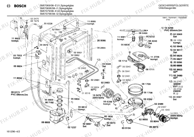 Схема №2 SMI7079 с изображением Передняя панель для посудомойки Bosch 00282267