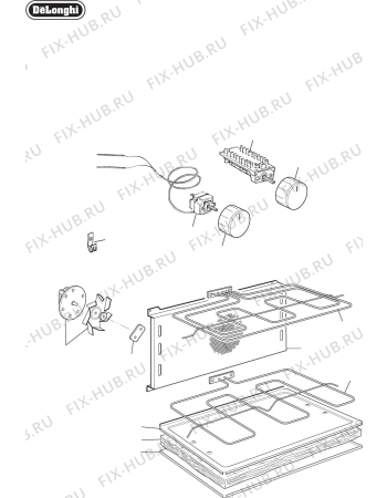 Схема №4 DEF905E с изображением Винт для плиты (духовки) DELONGHI 001327