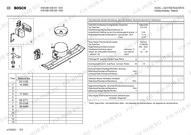 Взрыв-схема холодильника Bosch KSV2813IE - Схема узла 03