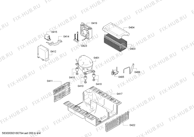 Взрыв-схема холодильника Bosch KIN28P60L - Схема узла 04