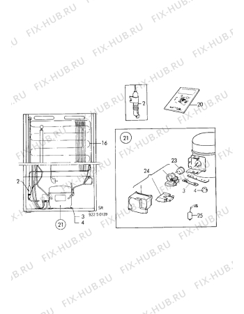 Взрыв-схема холодильника Zanussi ZVC320C - Схема узла Cooling system 017