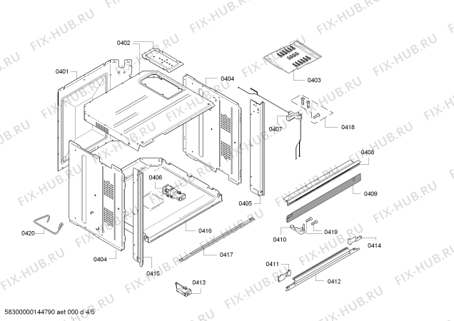 Схема №2 BO241211 с изображением Решетка для электропечи Bosch 11008830