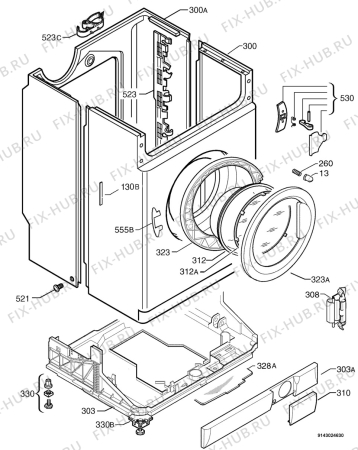 Взрыв-схема стиральной машины Zanussi WD1245 - Схема узла Housing 001