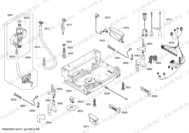 Взрыв-схема посудомоечной машины Bosch SMI86M35DE - Схема узла 05