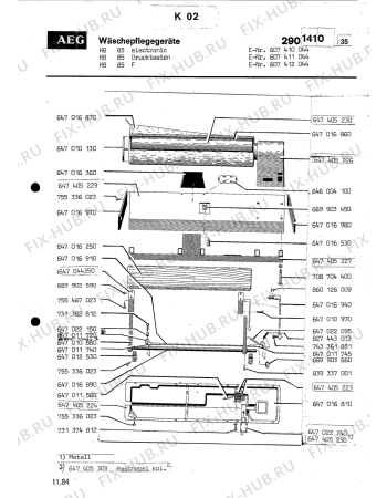 Взрыв-схема комплектующей Aeg KB 85 F - Схема узла Section1