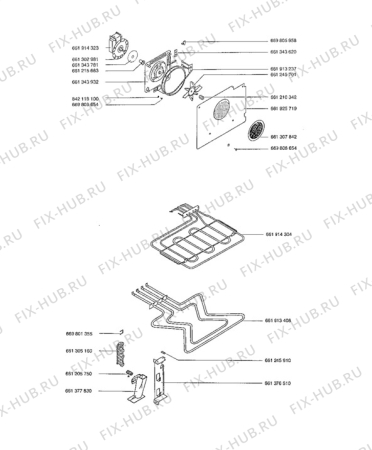 Взрыв-схема плиты (духовки) Aeg 5231B-M - Схема узла Electrical equipment