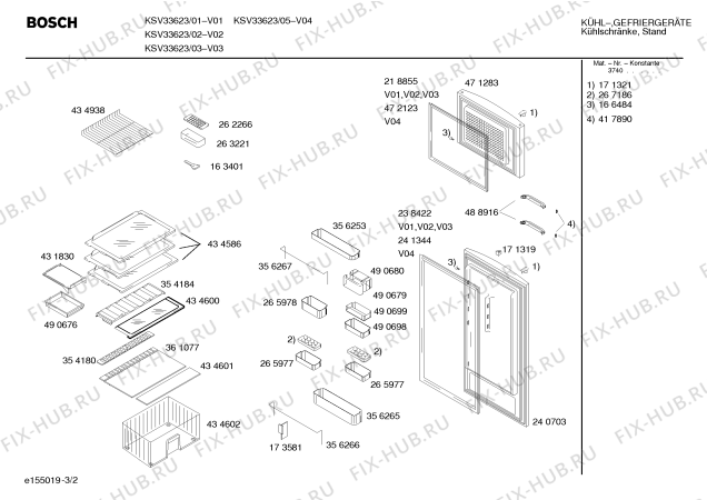 Взрыв-схема холодильника Bosch KSV33623 - Схема узла 02