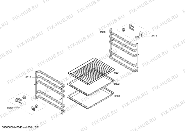 Схема №6 HLN422160X с изображением Планка для электропечи Bosch 00682617