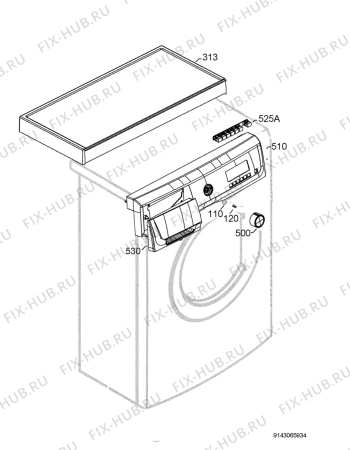 Взрыв-схема стиральной машины Electrolux EWS105415A - Схема узла Command panel 037