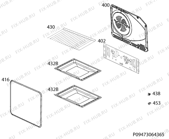 Взрыв-схема плиты (духовки) Zoppas PCG661MW - Схема узла Oven