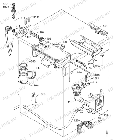 Взрыв-схема стиральной машины Electrolux EW1377F - Схема узла Hydraulic System 272