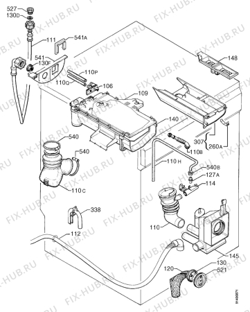 Взрыв-схема стиральной машины Zanussi FJE1605 - Схема узла Hydraulic System 272