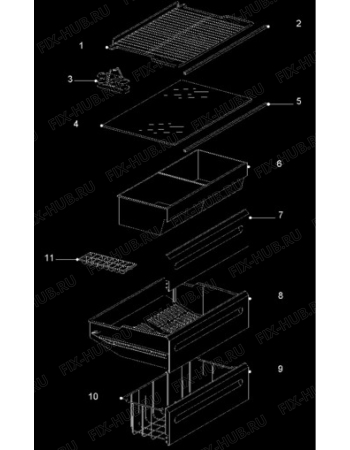 Взрыв-схема холодильника Electrolux ER7549B - Схема узла Furniture