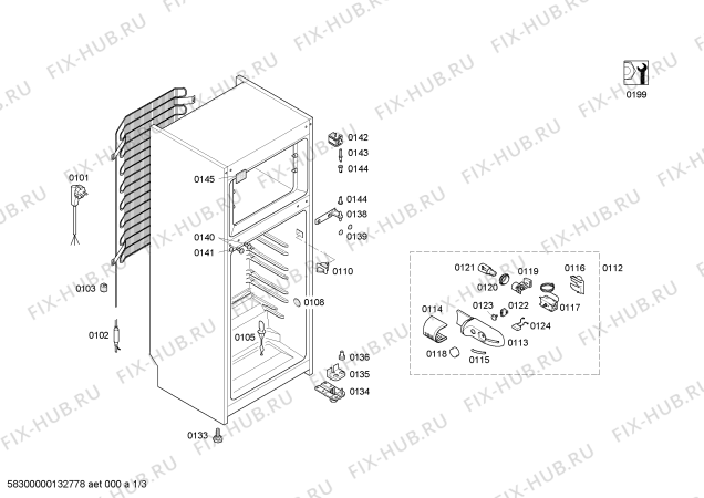 Схема №3 KDV32V13 с изображением Дверь морозильной камеры для холодильника Bosch 00680963