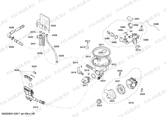 Взрыв-схема посудомоечной машины Bosch SHE43P05UC - Схема узла 04