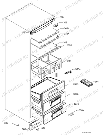 Взрыв-схема холодильника Electrolux ENB34010X - Схема узла Housing 001