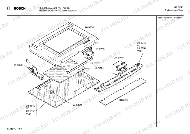 Схема №2 LH512 с изображением Часть корпуса для плиты (духовки) Bosch 00094479