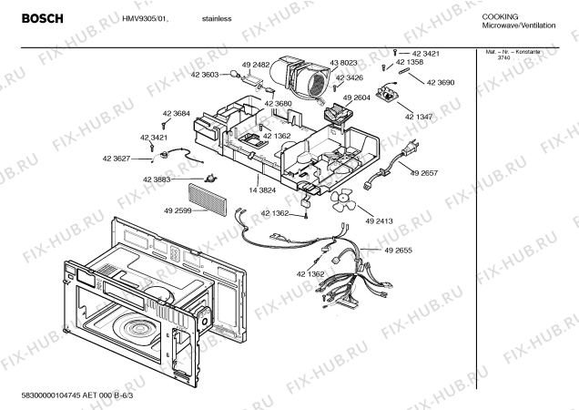 Схема №5 HMV9307 с изображением Лампа для плиты (духовки) Bosch 00423603