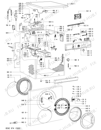 Схема №2 AWOD AS147 с изображением Обшивка для стиралки Whirlpool 480111100662