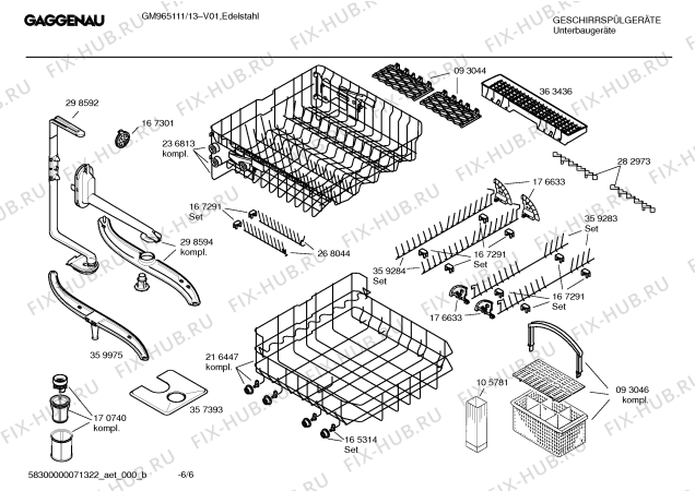 Взрыв-схема посудомоечной машины Gaggenau GM965111 - Схема узла 06