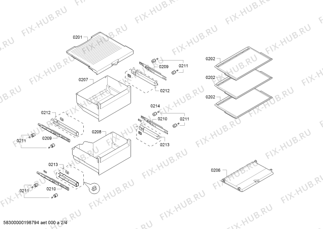 Схема №2 JC50FA31 с изображением Поднос для холодильника Bosch 11002926