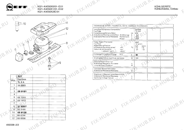 Взрыв-схема холодильника Neff K4550X1 KI21 - Схема узла 02