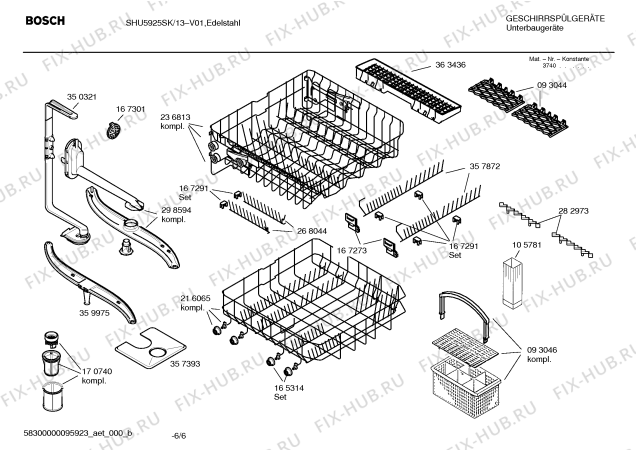 Взрыв-схема посудомоечной машины Bosch SHU5925SK Mixx - Схема узла 06