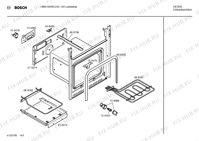 Взрыв-схема плиты (духовки) Bosch HBN105REU - Схема узла 02