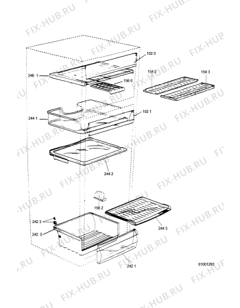 Схема №4 WBM 482/1 IX с изображением Часть корпуса для холодильной камеры Whirlpool 481240418166