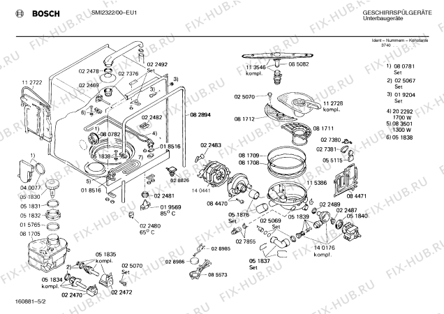 Взрыв-схема посудомоечной машины Bosch SMI2322 - Схема узла 02