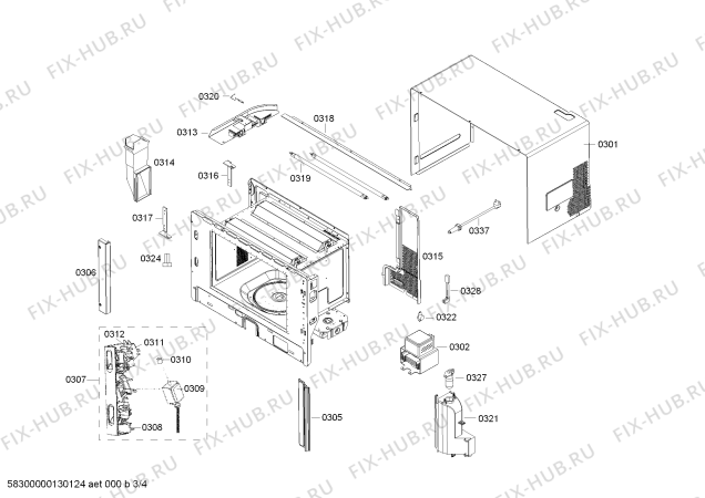 Взрыв-схема плиты (духовки) Bosch HMT85M650B - Схема узла 03