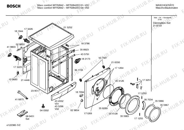 Взрыв-схема стиральной машины Bosch WFR2842EE Maxx comfort WFR2842 - Схема узла 02