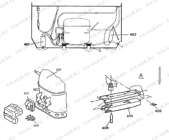 Взрыв-схема холодильника Electrolux EC3316S - Схема узла Cooling system 017