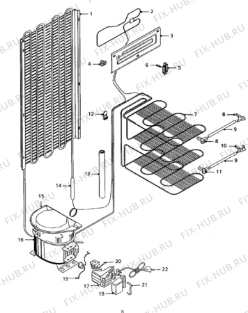 Взрыв-схема холодильника Electrolux TR918 - Схема узла Cooling system 017